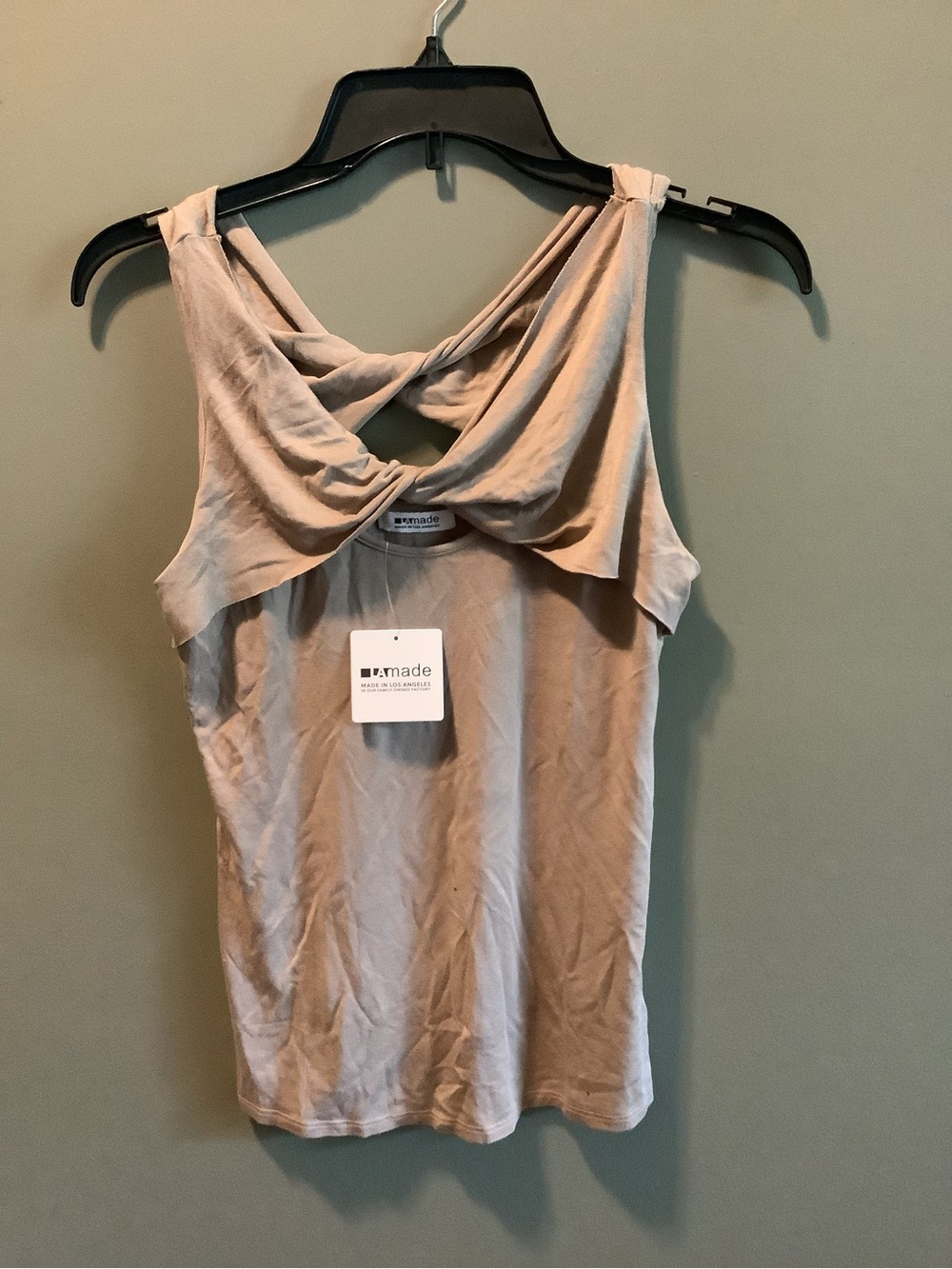 LAmade Twisted-Back Sleeveless Tank in Taupe